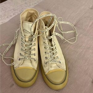 All Saints Off-White High-Top Sneakers